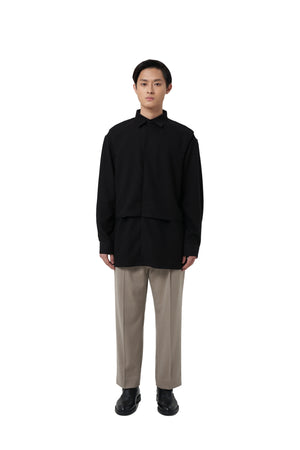 BLACK COLLARED SHIRT WITH LAYER