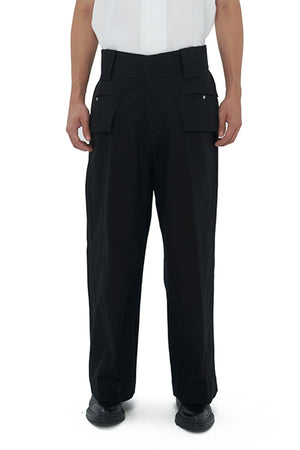 BLACK LOOSE PANTS WITH WAISTBAND