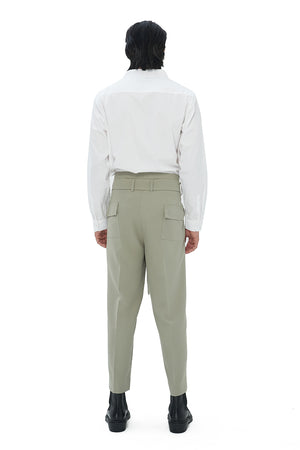 SAGE LOOSE PANTS WITH PLEATED WAISTBAND