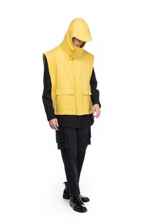 Yellow Vest With Detachable Hoodie
