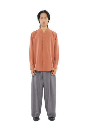 SALMON COLLARLESS LONG SLEEVES SHIRT PART 5