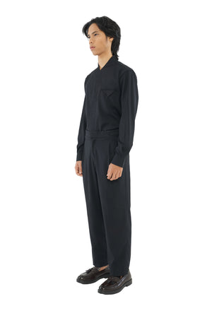 BLACK CLASSIC PANTS WITH SIDE ADJUSTER
