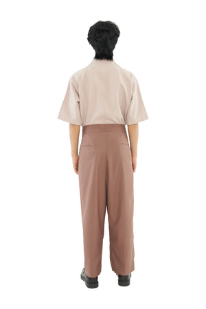 CAMEL DROPPED CROTCH TROUSERS