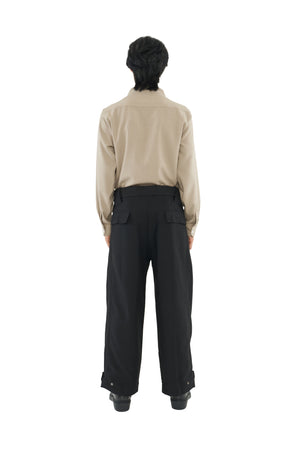 BLACK LOOSE PANTS WITH BAND