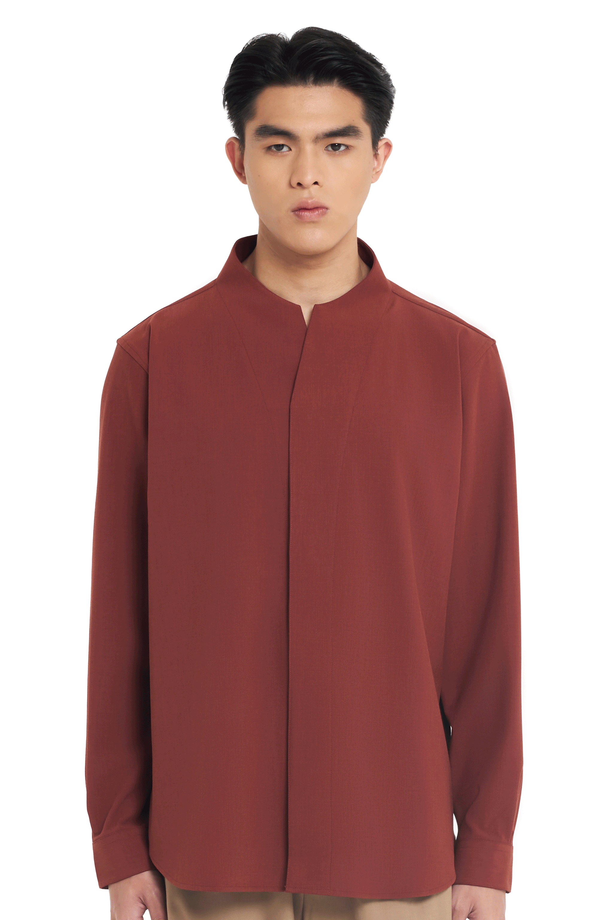 TERRACOTTA PART 1 COLLARLESS LONG SLEEVES SHIRT