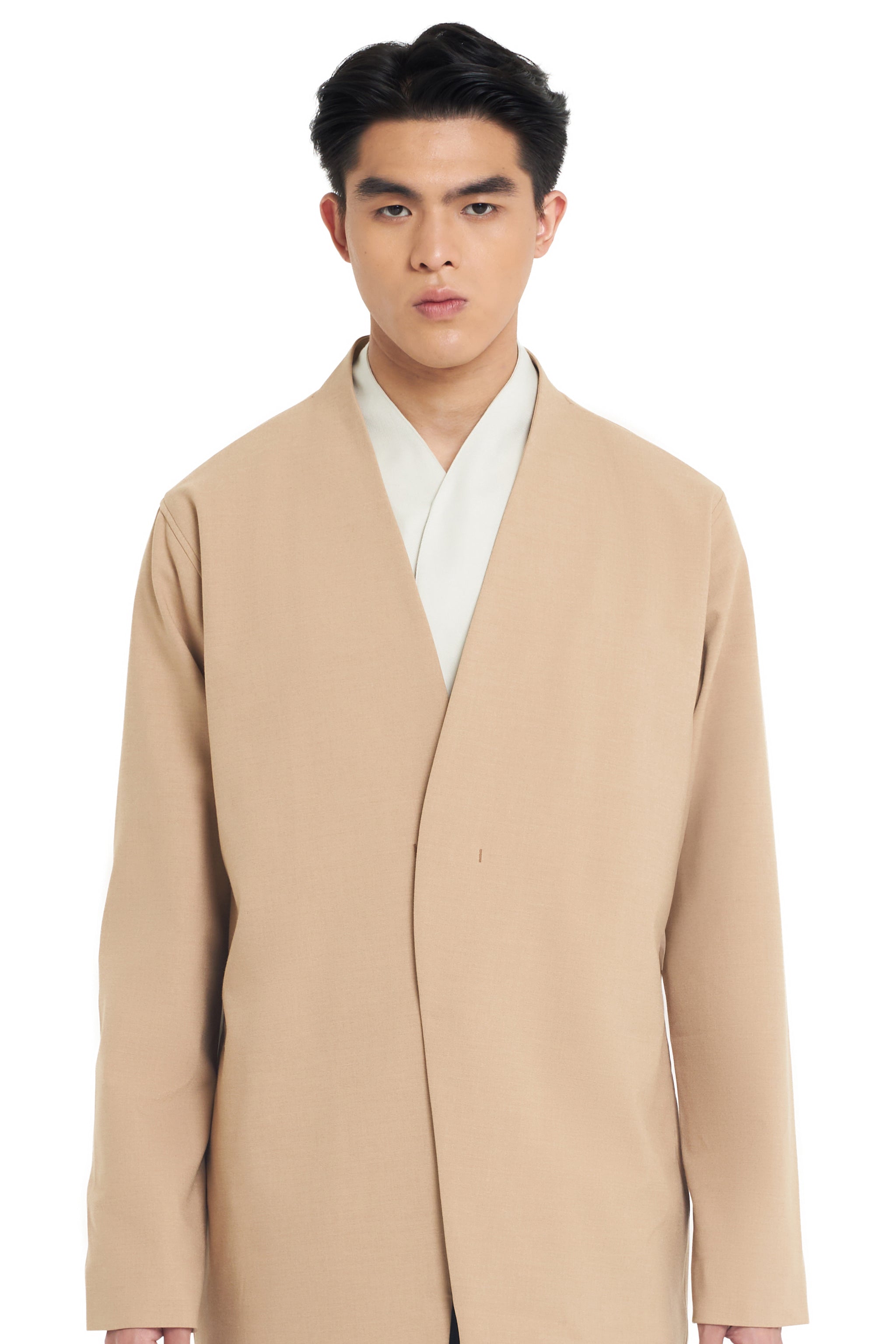 BROWN COLLARLESS OUTER