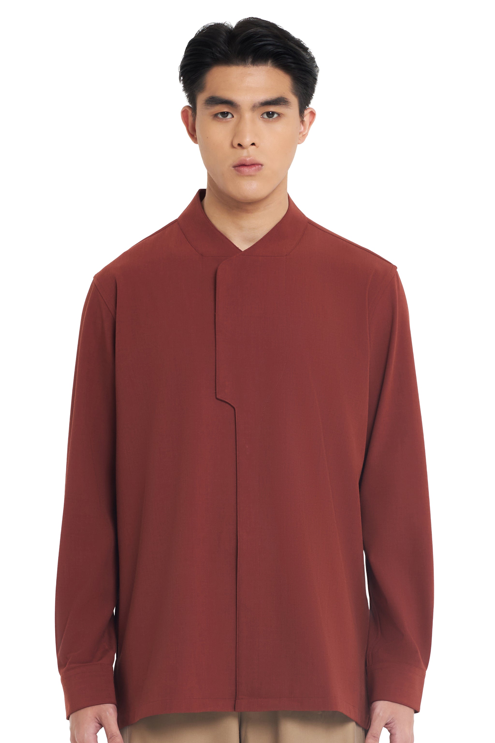 TERRACOTTA COLLARLESS PART 6 LONG SLEEVES SHIRT