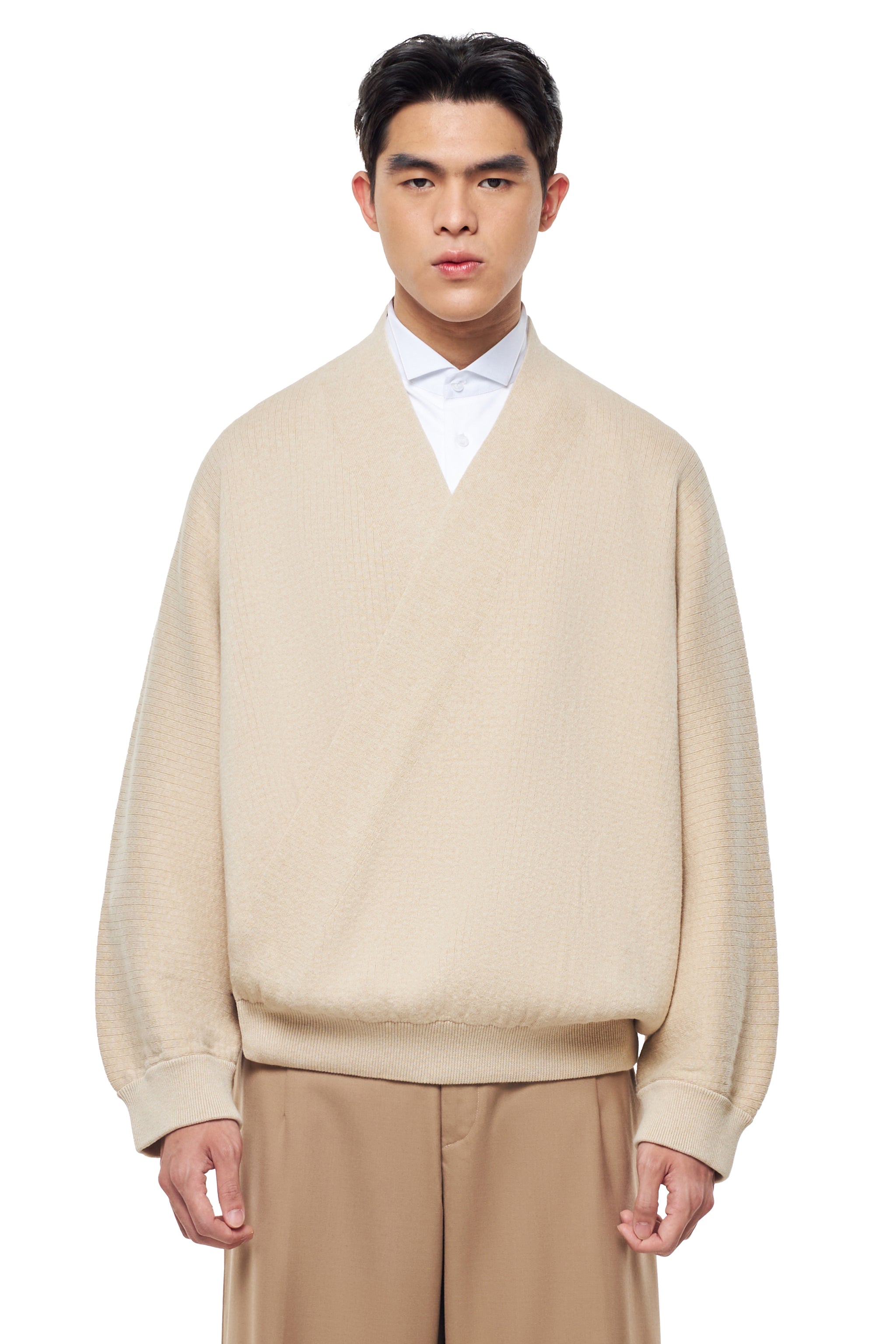 CREAM WRAP CARDIGAN