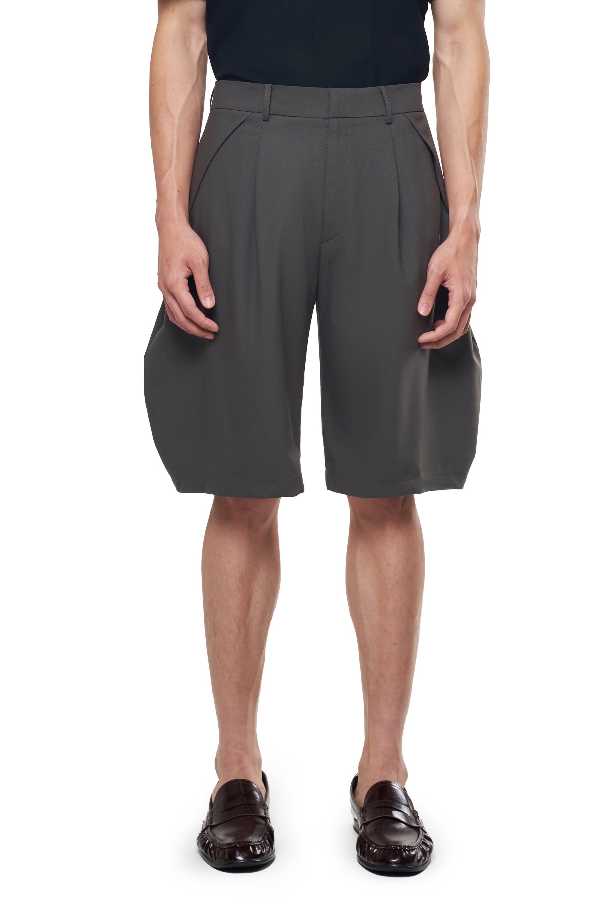 DUSTY GREEN SHORT BAREL PANTS - WEBSITE ONLY