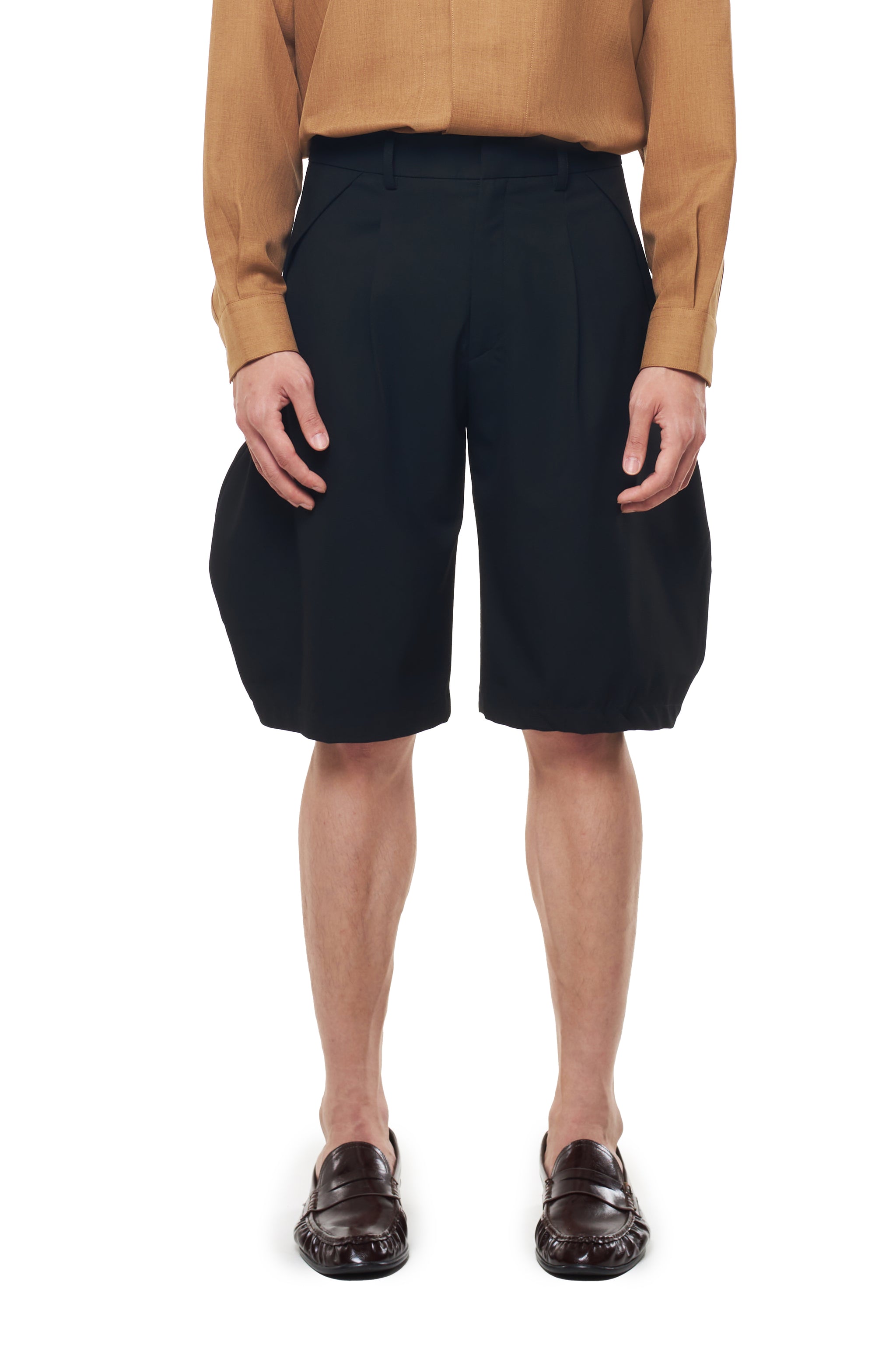 BLACK SHORT BAREL PANTS - WEBSITE ONLY