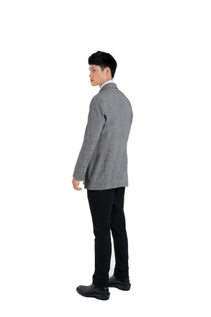 GREY DETACHABLE LAYERED BLAZER