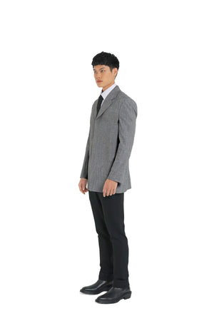 GREY DETACHABLE LAYERED BLAZER