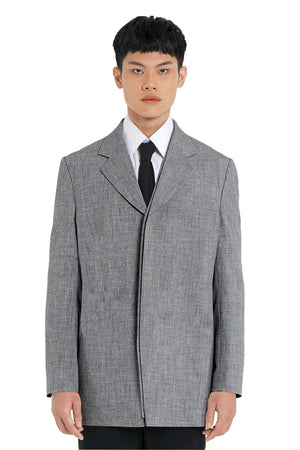 GREY DETACHABLE LAYERED BLAZER