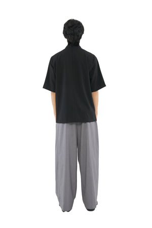BLACK LOOSE DOUBLE COLLAR SHIRT PART 5