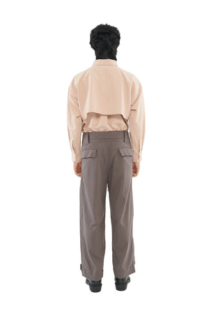 BROWN LOOSE PANTS WITH BAND