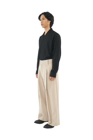 CREAM OVERSIZED PANTS WITH PLEATS ON BACK