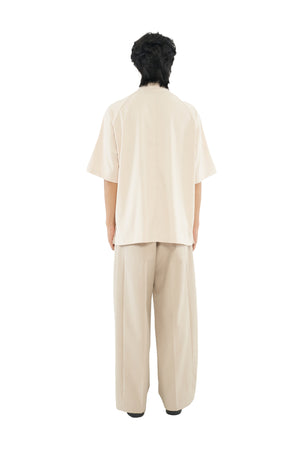 CREAM LOOSE DOUBLE COLLAR SHIRT PART 5