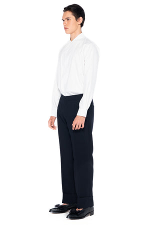 NAVY CLASSIC PANTS WITH CUFF