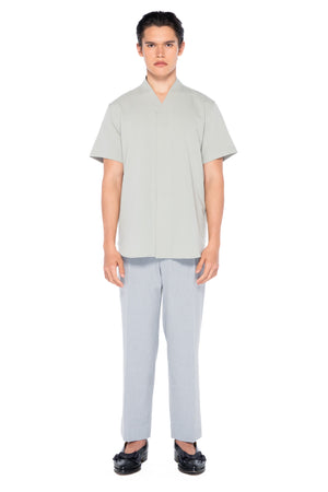MINTY GREEN COLLARLESS PART 5 SHORT SLEEVE SHIRT