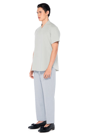MINTY GREEN COLLARLESS PART 5 SHORT SLEEVE SHIRT