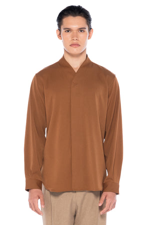 BROWN COLLARLESS PART 5 LONGSLEEVES