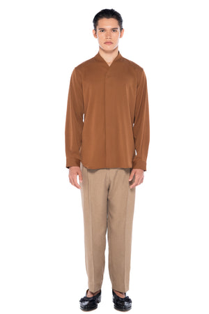 BROWN COLLARLESS PART 5 LONGSLEEVES