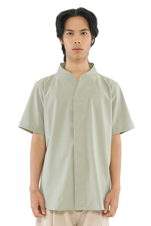 SAGE COLLARLESS PART 1 SHORT SLEEVES SHIRT