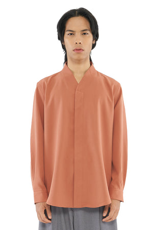 SALMON COLLARLESS LONG SLEEVES SHIRT PART 5