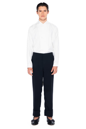 NAVY CLASSIC PANTS WITH CUFF