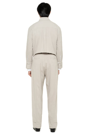 BEIGE CROPPED SHIRT LONG SLEEVES