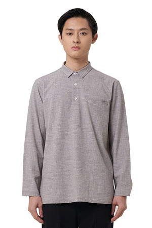 LIGHT GREY CLASSIC SHIRT WITH HALF OPENING