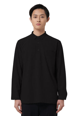 BLACK CLASSIC SHIRT WITH HALF OPENING