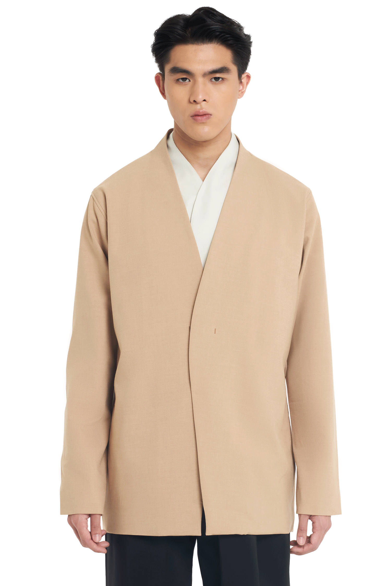 BROWN COLLARLESS OUTER