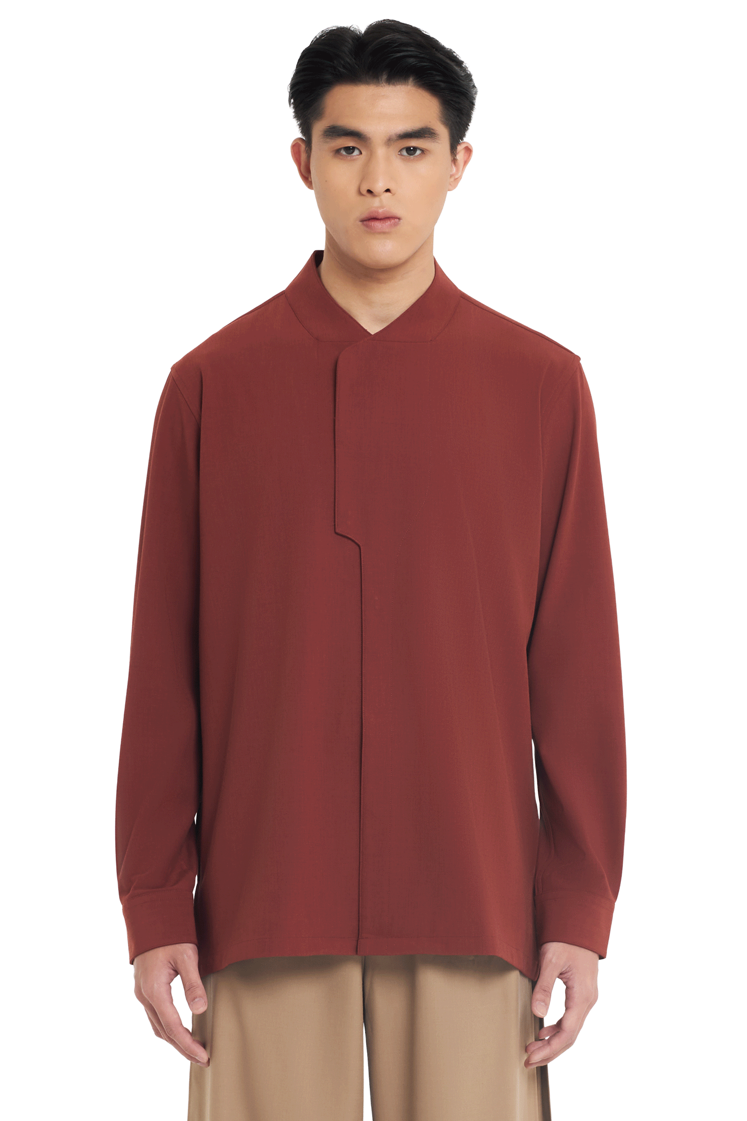 TERRACOTTA COLLARLESS PART 6 LONG SLEEVES SHIRT