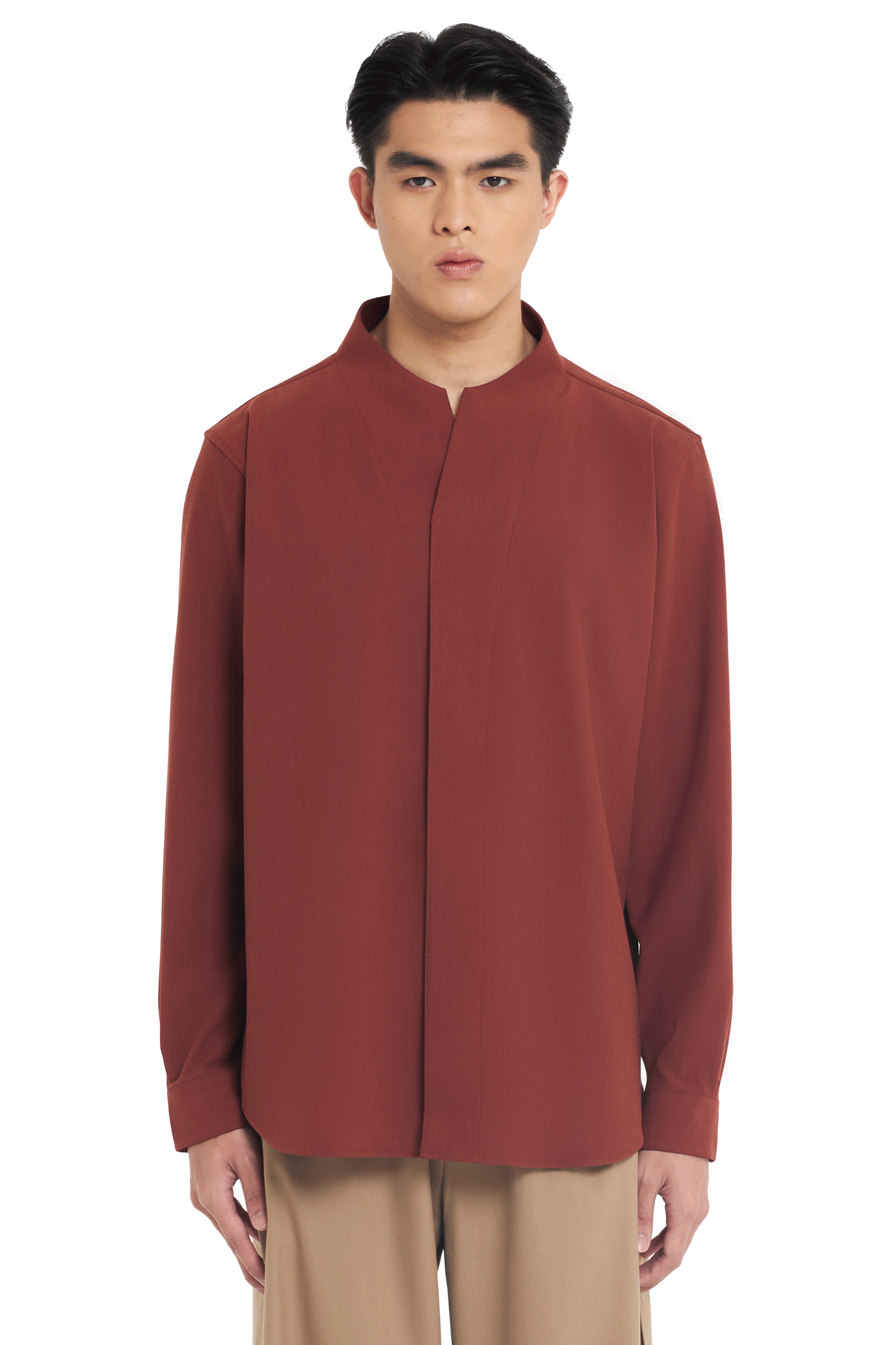 TERRACOTTA PART 1 COLLARLESS LONG SLEEVES SHIRT