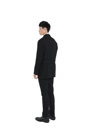 BLACK DETACHABLE LAYERED JACKET