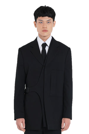BLACK DETACHABLE LAYERED JACKET