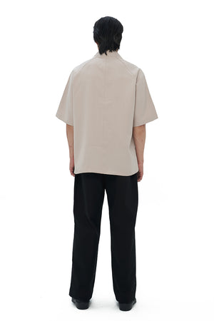 BEIGE LOOSE DOUBLE COLLAR SHIRT PART 5