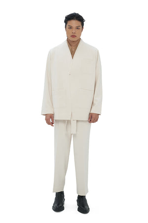 IVORY COLLARLESS OUTER