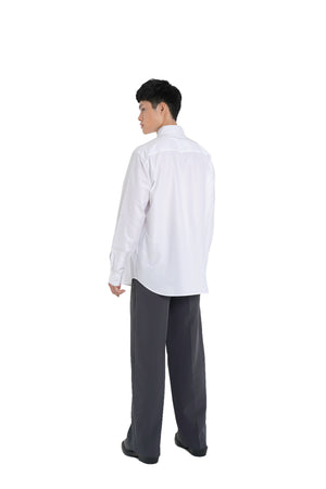 WHITE COLLARLESS PART 5 LONG SLEEVES SHIRT