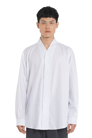 WHITE COLLARLESS PART 5 LONG SLEEVES SHIRT