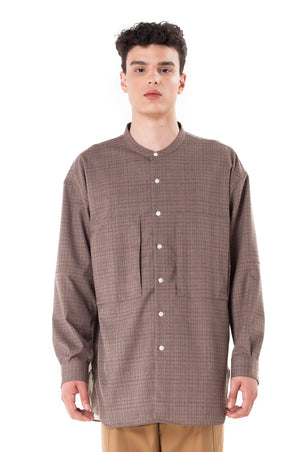 Brown Checkered Outer Shirt With Lining