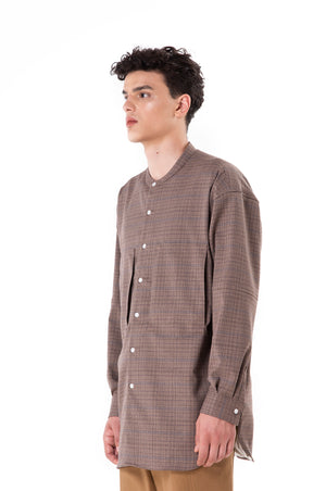 Brown Checkered Outer Shirt With Lining