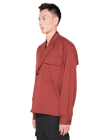 OVERSIZED RED BRICK DOUBLE BREASTED OUTER