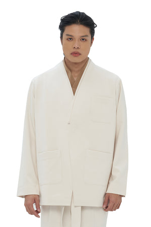 IVORY COLLARLESS OUTER