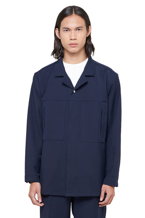 Navy Overshirt With Pockets