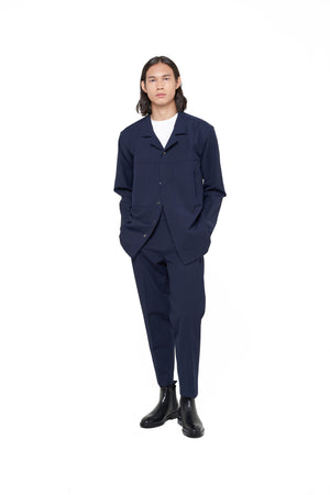 Navy Overshirt With Pockets