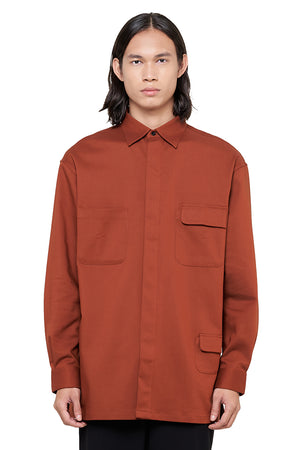 Terracotta Loose Over Shirt with Multiple Pocket