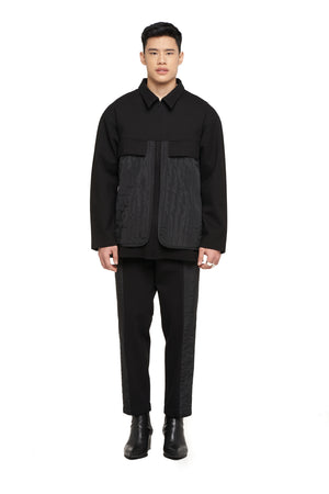 Black Jacket With Quilted Detail