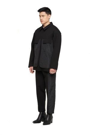 Black Jacket With Quilted Detail